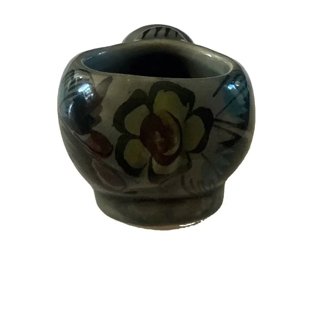 Vintage RS Mexico Ceramic Hippo Planter Figurine Hand Painted Folk Art